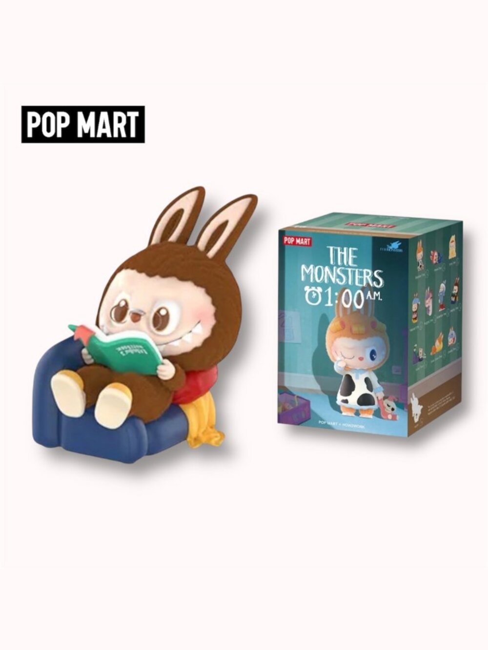 Pop Mart The Monsters (Labubu) 1:00 AM Series blind box figure - Reading Time